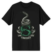 Harry Potter Slytherin Snake Men's Black T-shirt-Medium